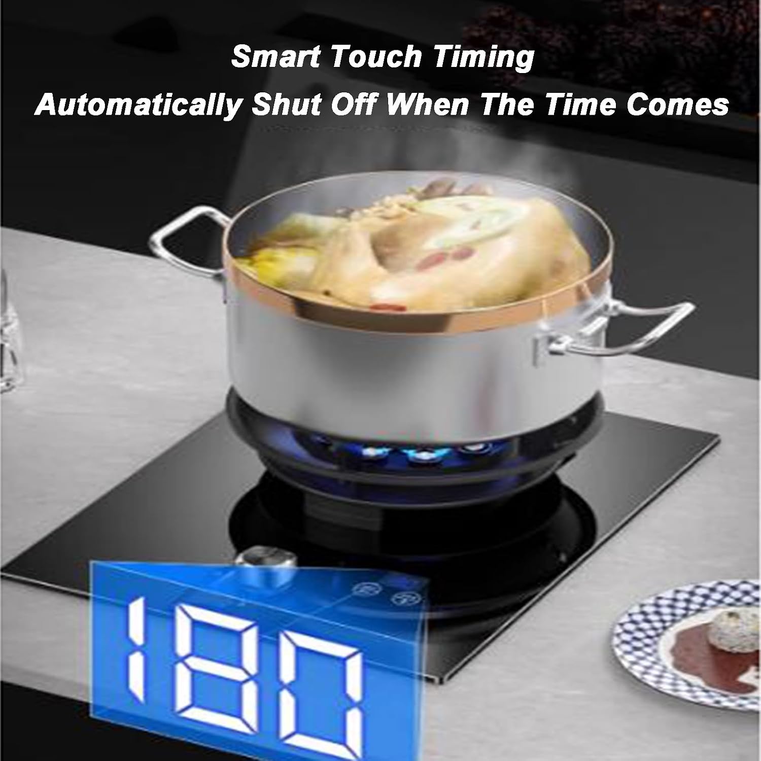 Gas Cooker,Portable Flip-Top,5.2kw Dual-Purpose Single-Burner gas Stove,Suitable for Family Restaurants(LPG)