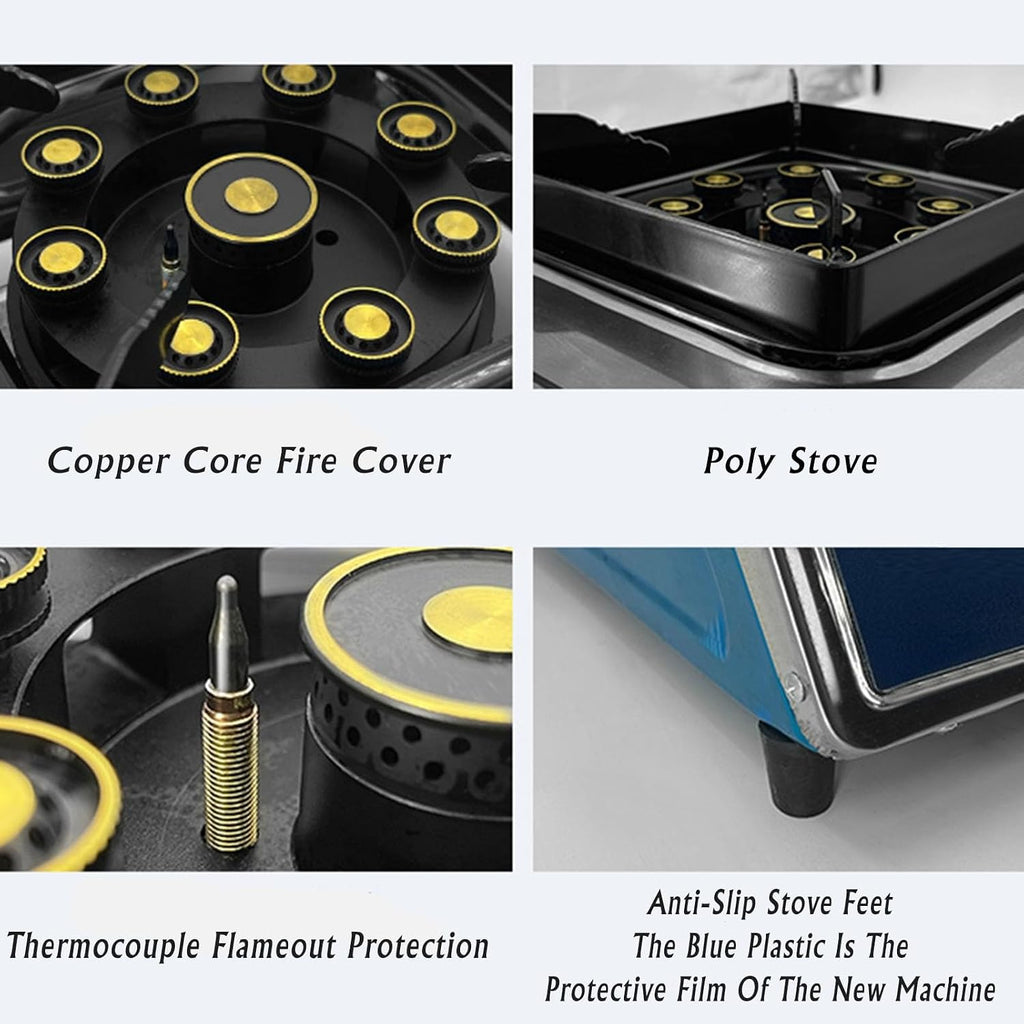 Propane Stove,2 Burners Portable Propane Stove,14330.4BTU High Power Stainless Steel Gas Cooktop for Kitchen Outdoor RV and Apartments(silver) (Color : LPG, Size : Style 1)