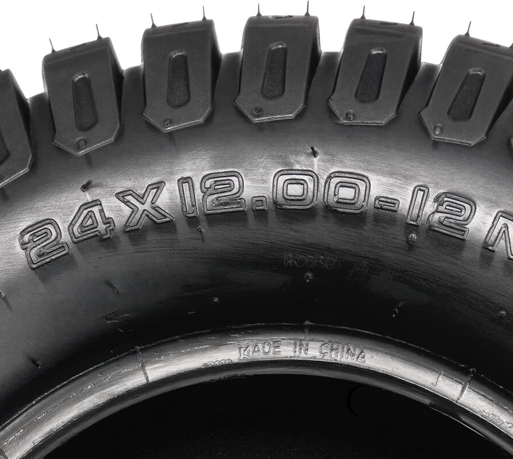KAX 24x12-12 Lawn Mower Tires,24x12-12 Mud Tires for Off-Road, Golf Carts,4 Ply, 1Pcs,Tubeless Z-160