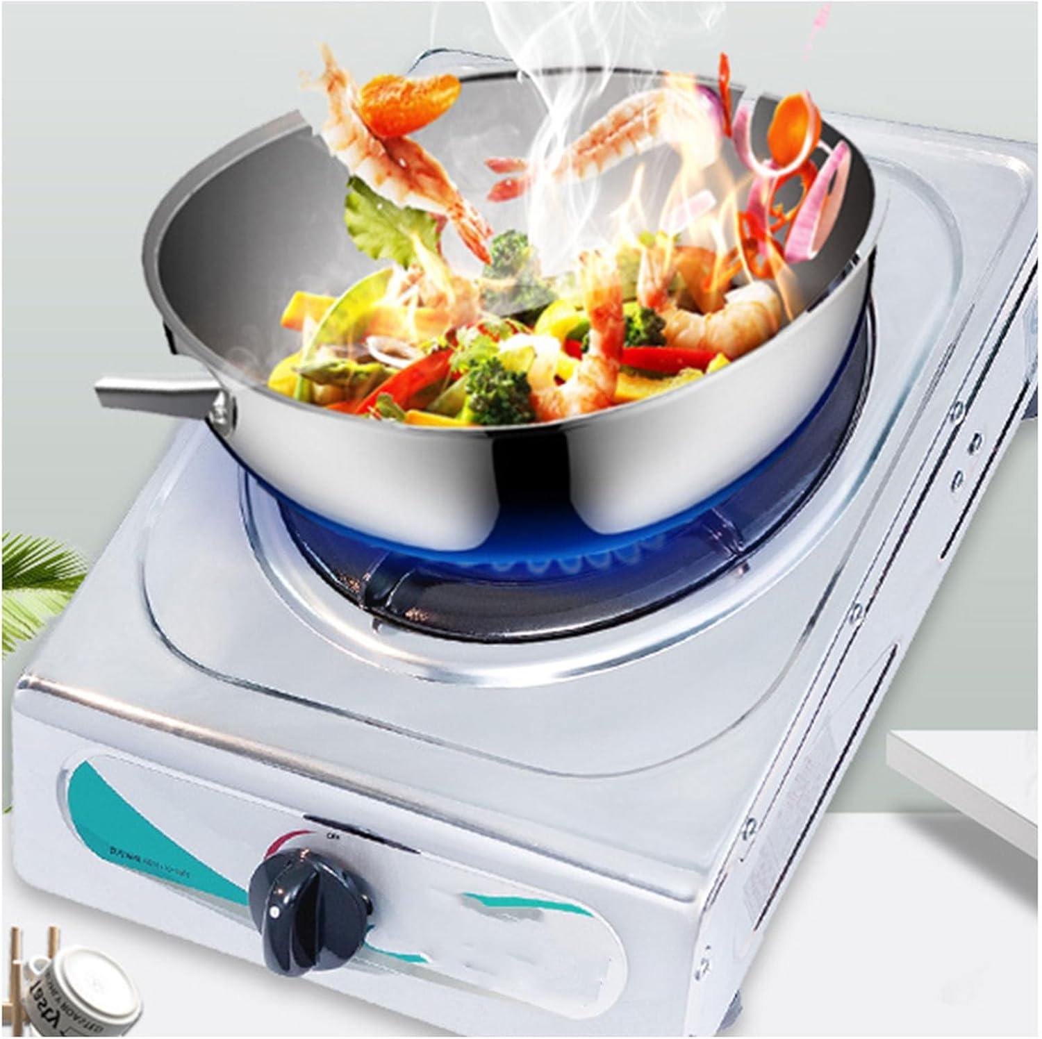 Portable Gas Stove,Cassette Stove,Max 12283.2‬‬BTU Single Burner Cassette Stove Piezo-Ceramic Ignition for Home Use Food Stalls and Canteens