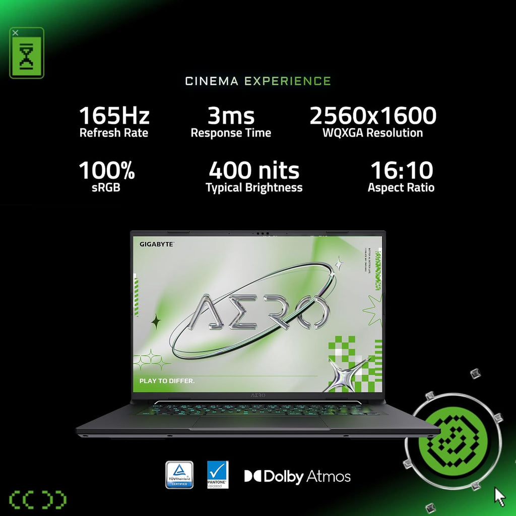 GIGABYTE AERO X16, Copilot+ PC - 165Hz 2560x1600 WQXGA - NVIDIA GeForce RTX 5070 - AMD Ryzen AI 7 350-1TB SSD with 32GB DDR5 RAM - Windows 11 Home - Lunar White