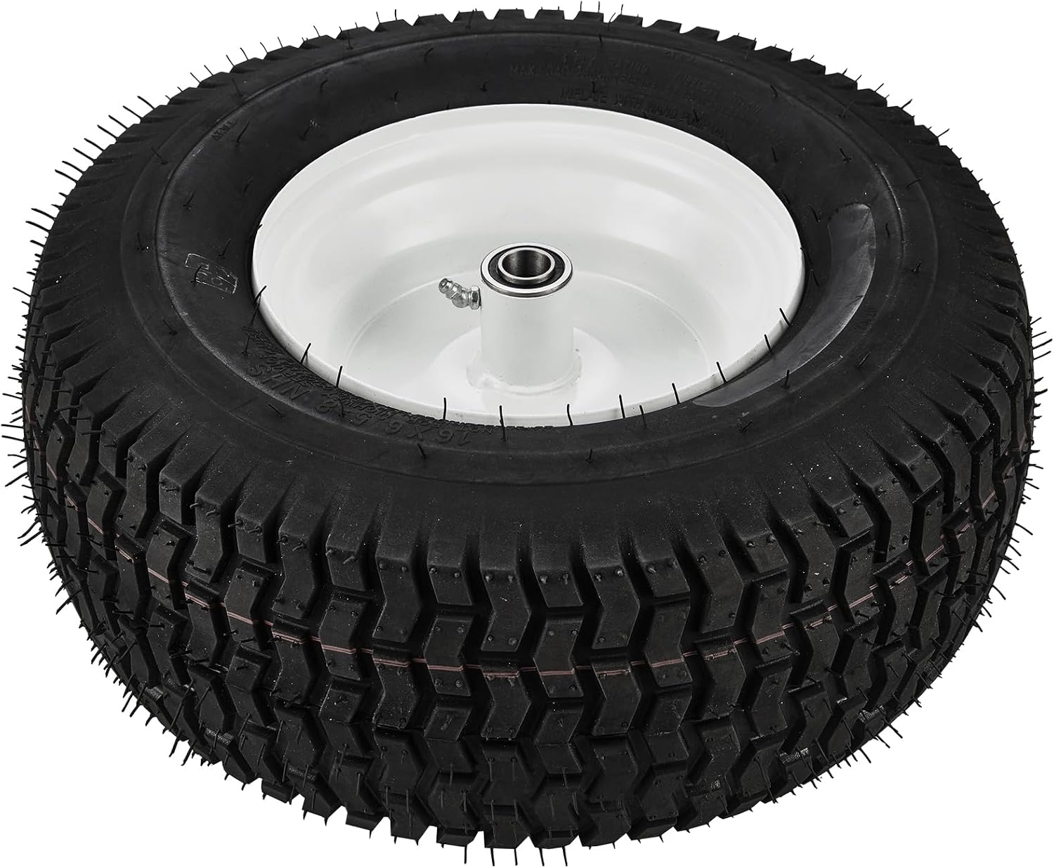 VEVOR Lawn Mower Tires, 16x6.5-8 in Tubeless Tractor Tires with Rim, 2 Pack Tire & Wheel, 3 in Offset Hub, Turf Pneumatic Tires, 3/4 in Bushing Size, 16 PCS Adapters for Riding Mower, Lawn Tractor