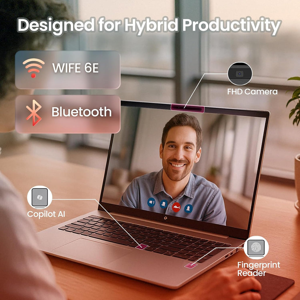 HP ProBook 465 G11 16' Business Laptop, AMD Ryzen 7 7735U (Beats Ultra 7 165U), AMD Radeon 680M, Fingerprint, Backlit KB, Copilot AI, FHD+ IPS Display, Wi-Fi 6E, Win 11 Pro(32GB DDR5 | 2TB SSD)