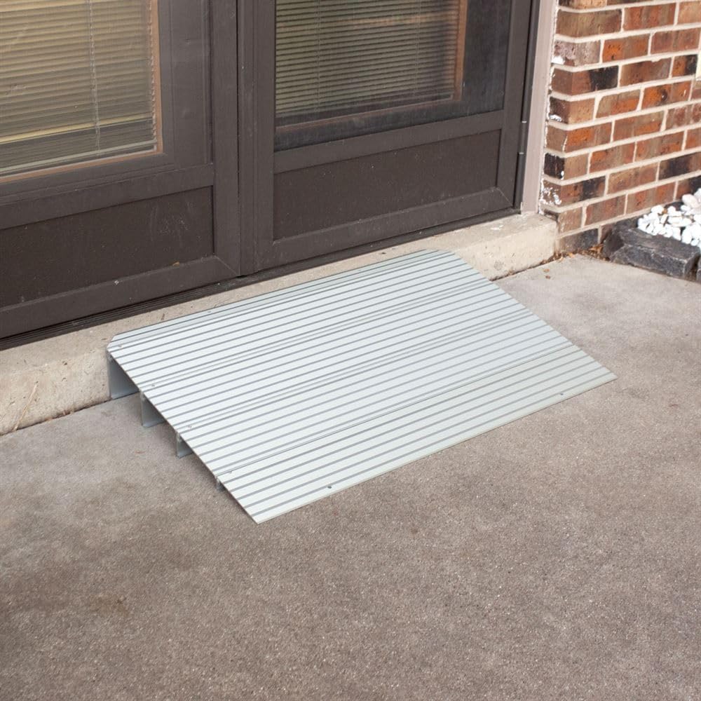 Silver Spring 6-1/4' High Aluminum Mobility Threshold Ramp for Wheelchairs, Scooters, and Power Chairs