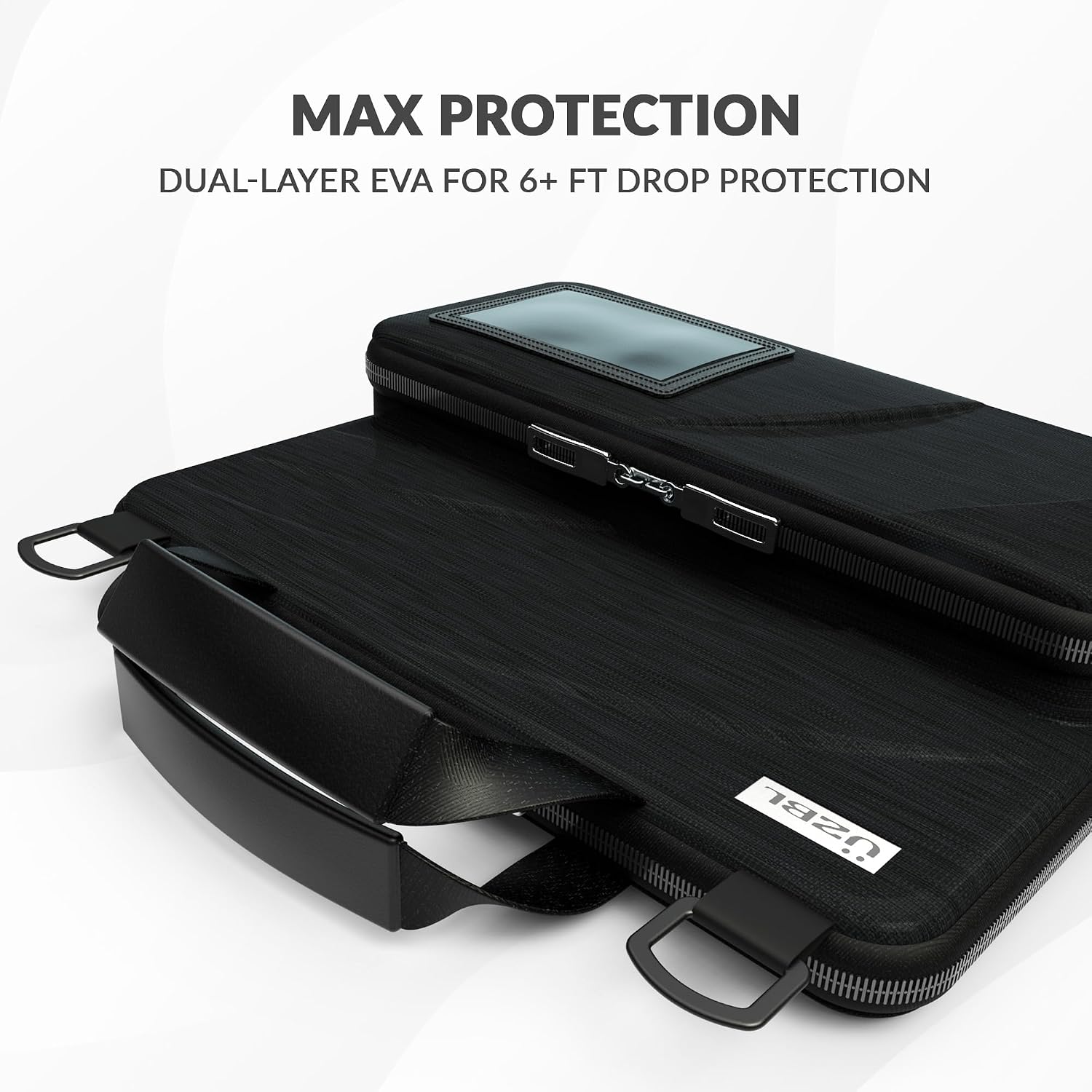 UZBL 13-14 Inch Always-on Chromebook Protective Hard Case with Accessory Pouch and Adjustable Shoulder Strap (20 Pack)