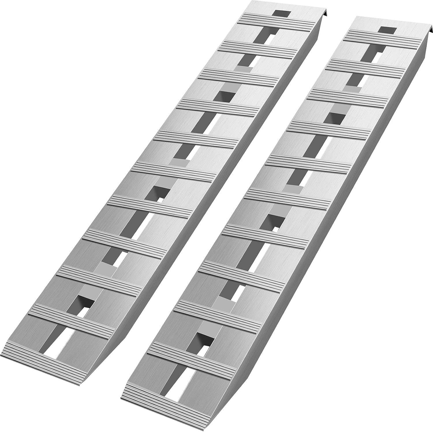 VEVOR Aluminum Ramps, 6000 lbs, Heavy-Duty Ramps with Top Hook Attaching End, Universal Loading Ramp for Motorcycle, Tractor, ATV/UTV, Trucks, Lawn Mower, 60' L x 12' W, 2Pcs