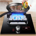 Gas Stove with 1 Burner,5.2KW Nine-Cavity High-fire Timer,Kitchen Counter Top Stove,Tempered Glass Cast Iron Pot Rack,with Flameout Protection,for Home Kitchen(LPG)