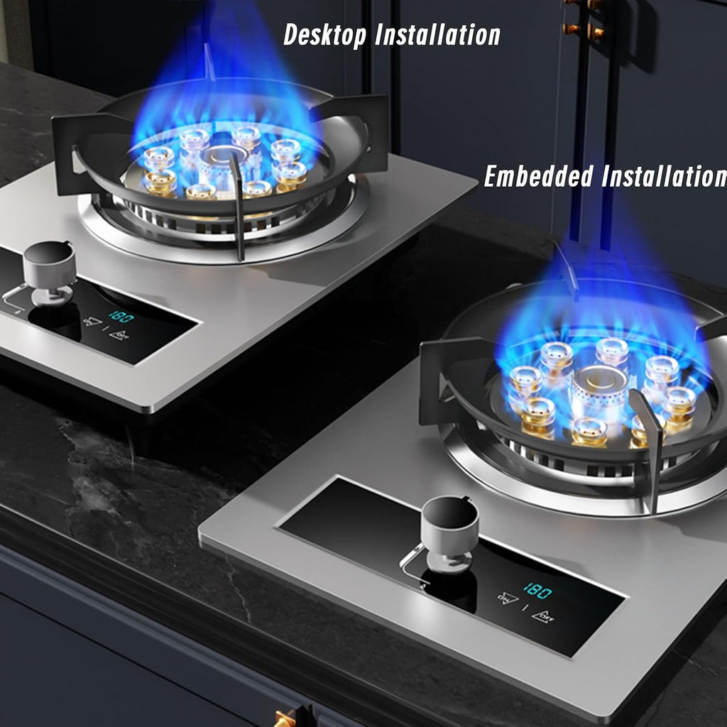 Portable Gas Stove,Single Burner Propane Stove,Max 24566.4BTU with Pulse Electronic Ignition Stainless Steel Suitable for Apartments Kitchens(silver) (Color : NG, Size : 24566.4BTU)