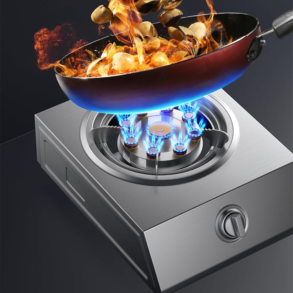 Gas Cooker 1 Burner,7.5KW Stainless Steel Gas Stove,Gas/LP Gas Conversion Stove,with Flameout Protection,for Home Kitchen(LPG)