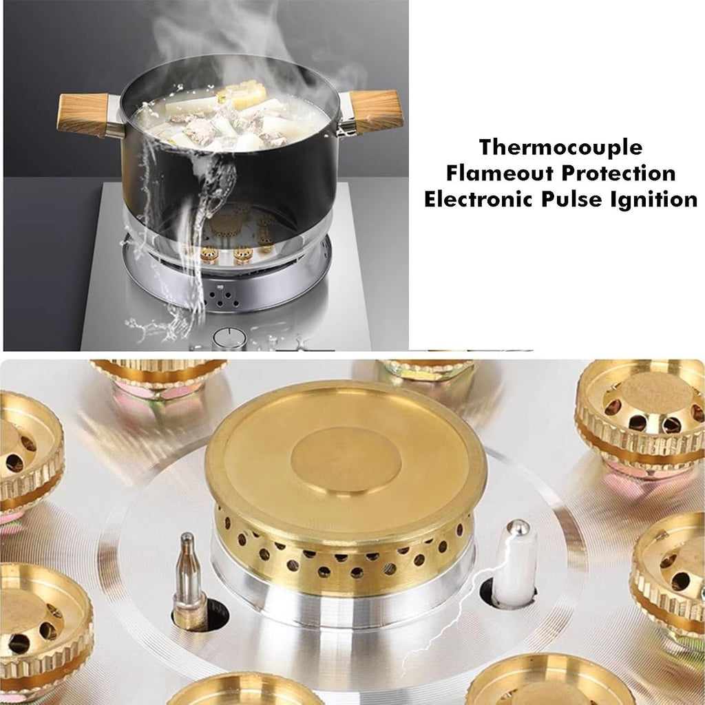 Portable Gas Stove,1 Burner Gas Stove,5.2KW Fire Ring Wok Burner,Tempered Glass Top Cooking with Flameout Protection,for Home Kitchen(NG)