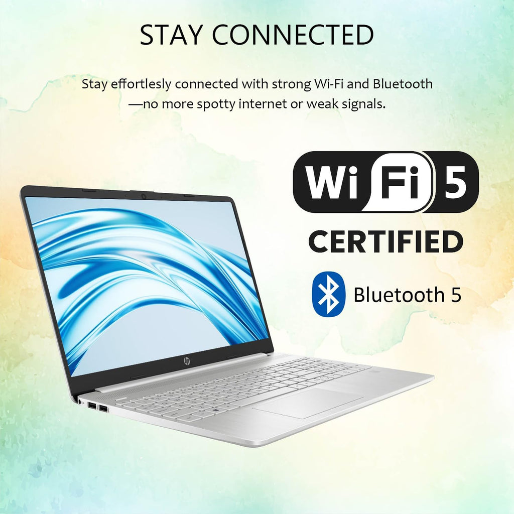 HP 15 Laptop for School, Work, and Home + Microsoft Office 365, 4GB RAM, 256GB SSD, 15.6' FHD 1080p LED Display, Copilot AI, Fast Intel Processor, HDMI, Windows 11 Pro