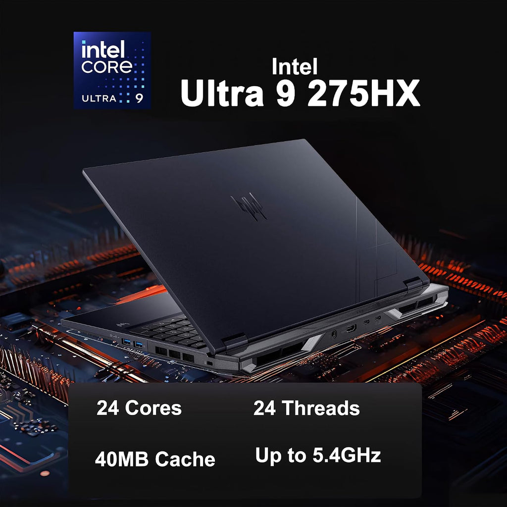 Acer Predator Helios Neo 16 AI Gaming Laptop 16' 2560x1600 IPS 240Hz (100% DCI-P3) Intel 24-core Ultra 9 275HX 32GB RAM 4TB SSD GeForce RTX 5070 Ti (Up to 992 AI Tops) Win11Pro ICP Hub