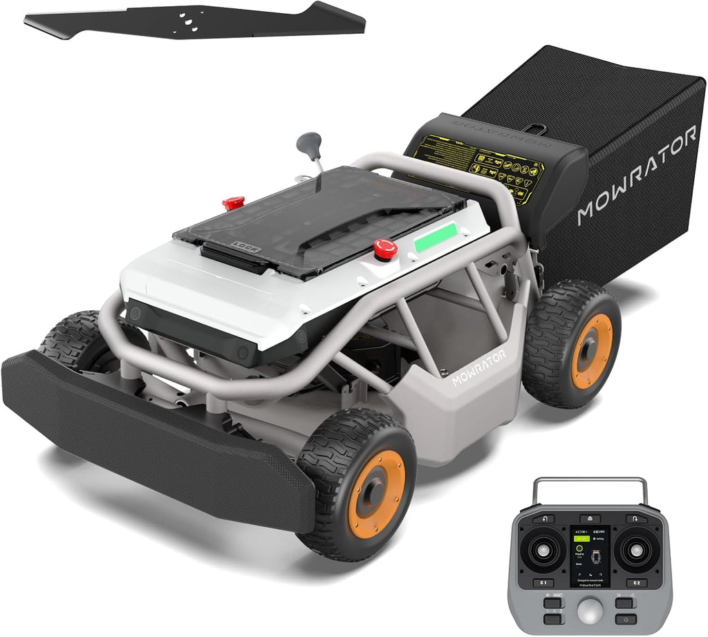 Mowrator S1 4WD 12Ah Remote Control Lawn Mower, All-Season Yard Care, 75% (37°) Slope Climbing, 21' Cutting Width, 1.5–4.3' Adjustable Cutting Height, Up to 0.75 Acres