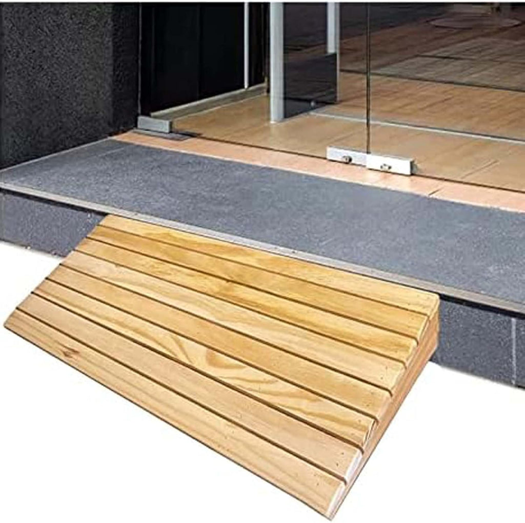 Threshold Ramps 23.6x35.4x7.1in, Doorway Ramp Non Slip, Wooden Portable Wheelchair Ramp, Easily Carried, for Pets/Kids/Elderly/Disabled,Wheelchairs Walkers Car Motorcycle
