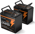 2 Pack 12V 100Ah Mini LiFePO4 Lithium Battery,1280Wh Lithium Battery with 15000 Cycles,Built-in GradeA+ Cell,100A BMS,Low-Temperature Protection -Ideal for Trolling Motors,RVs,Off Grid
