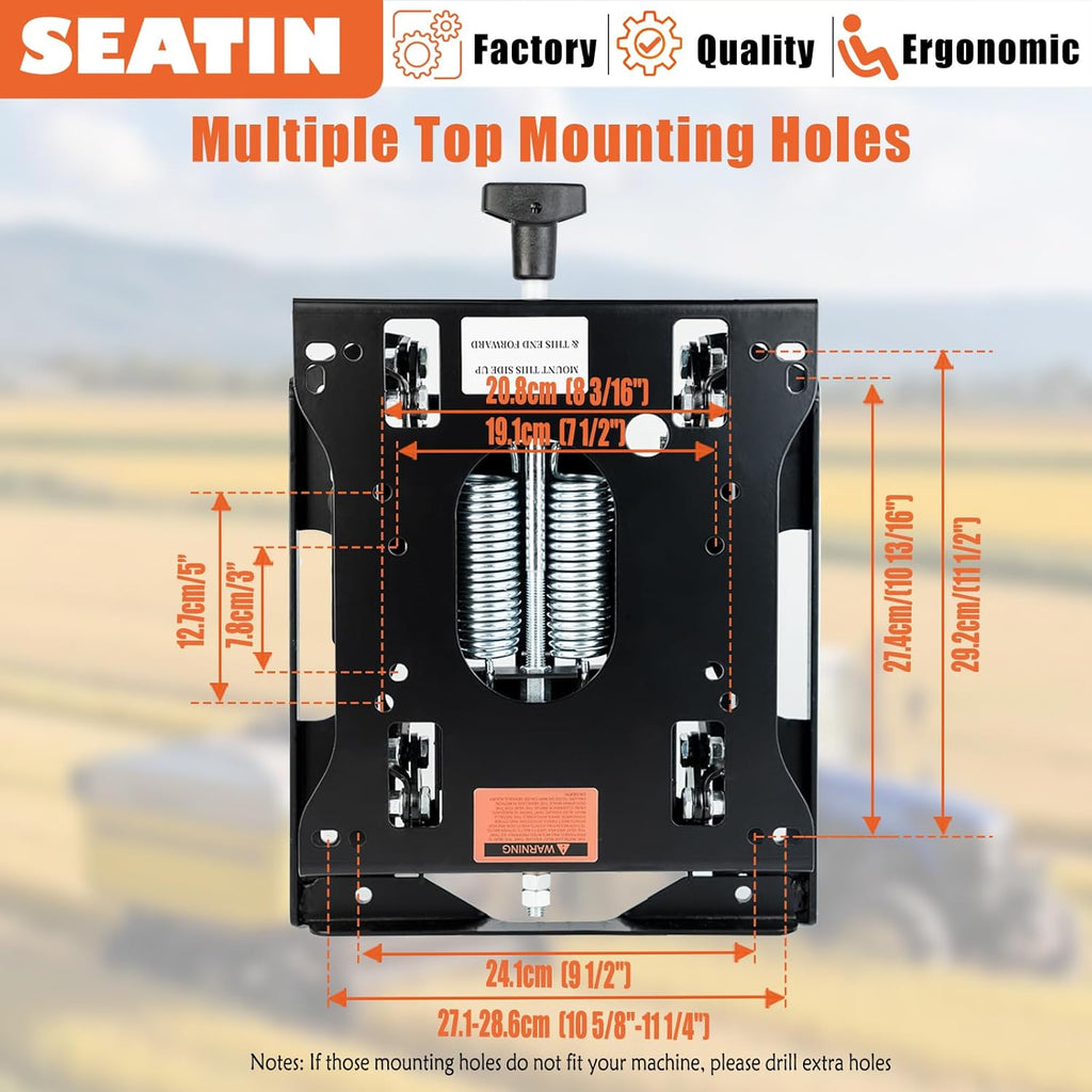 SEATIN Universal Seat Suspension Kit Low Profile Suspension for Zero Turn Lawn Mower Tractor Forklift, Compatible with Most Aftermarket Seats (Suspension)