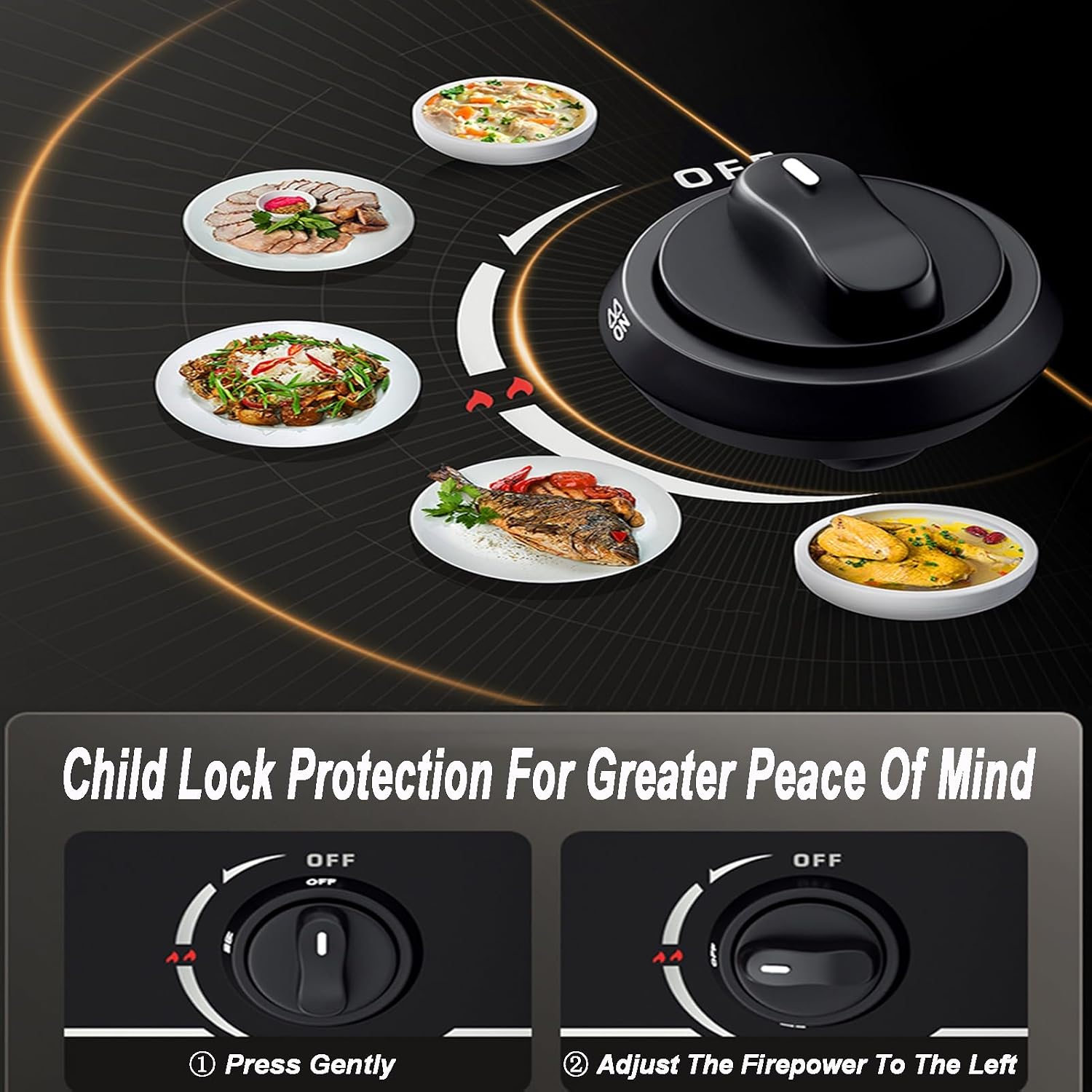 Gas Stove 1 Burner,4.0KW Nine-Chamber Fierce Fire,Stainless Steel Cast Copper Pot Rack,Desktop Liquefied Gas/Natural Gas Stove,with Flameout Protection(LPG)