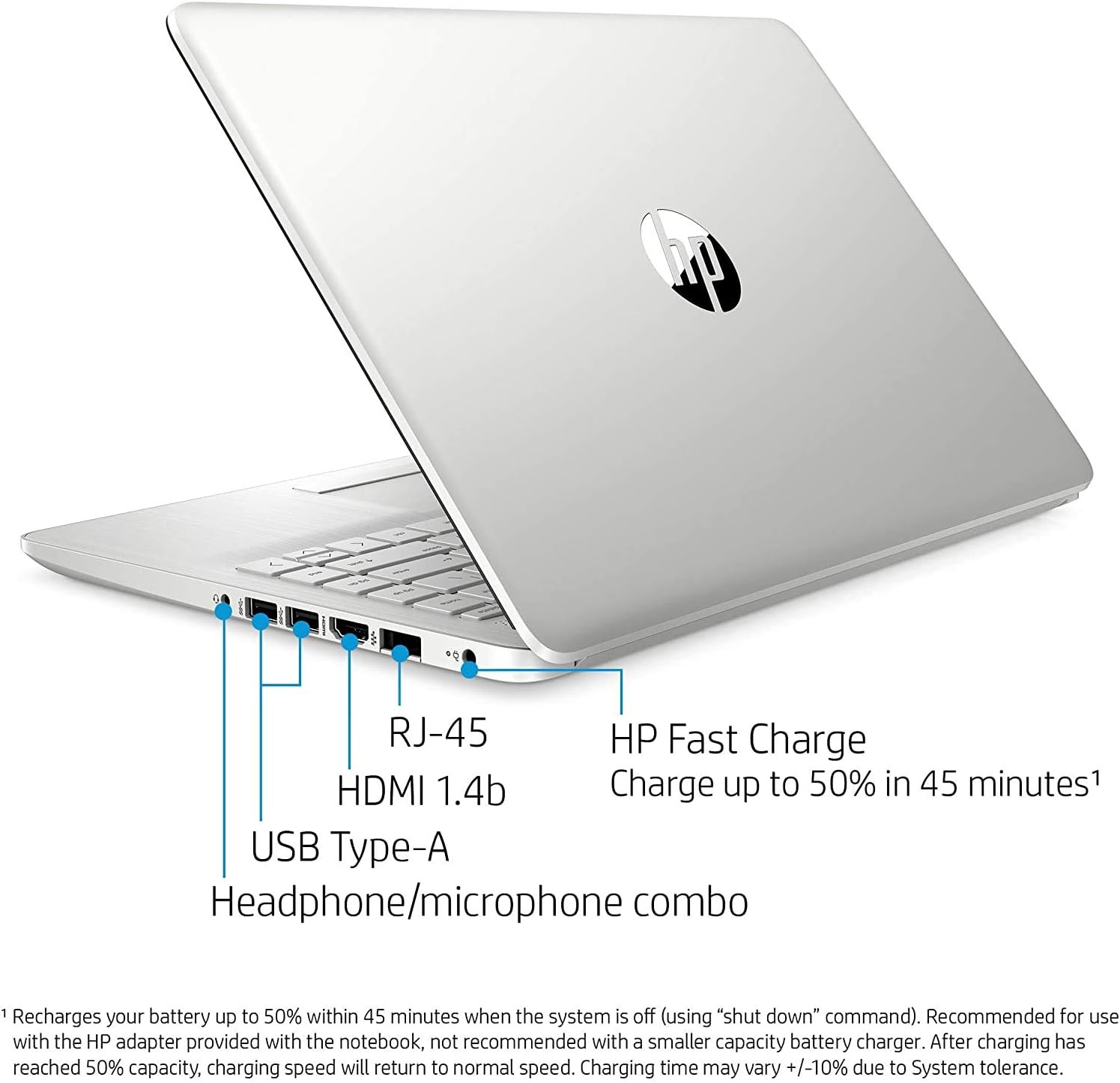 HP 14-fq0032ms Laptop for Business and Student, 14'' LED Touchscreen, AMD Ryzen 3 3250U Processor(up to 3.5 GHz), 8GB RAM, 128GB SSD, Webcam, WiFi, Ethernet, HDMI, USB-A&C, Win10, Natural Silver