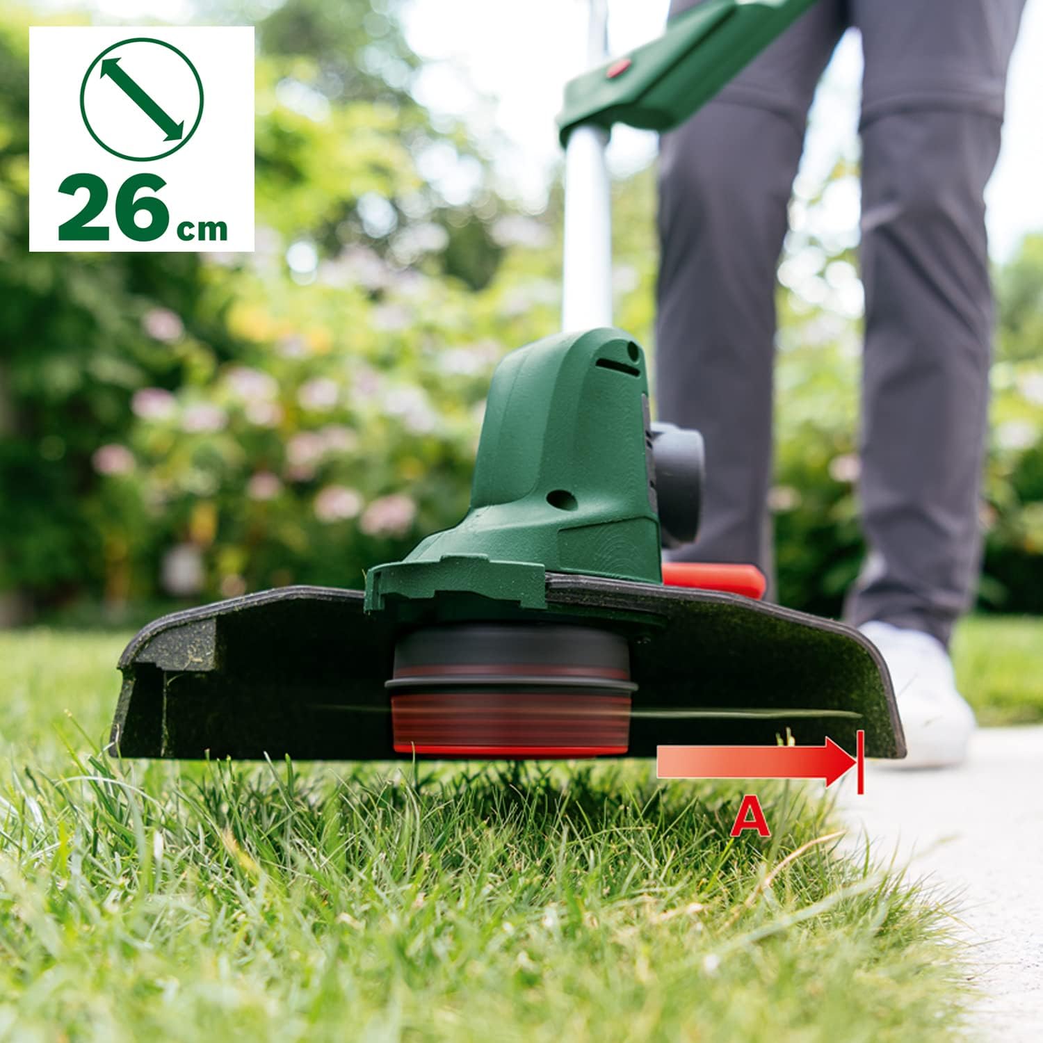Bosch Professional Home and Garden 06008C1D04 GrassCut Universal Battery Trimmer Without Battery, 18 V System, Cutting Diameter: 26 cm, Adjustable Handles, Boxed
