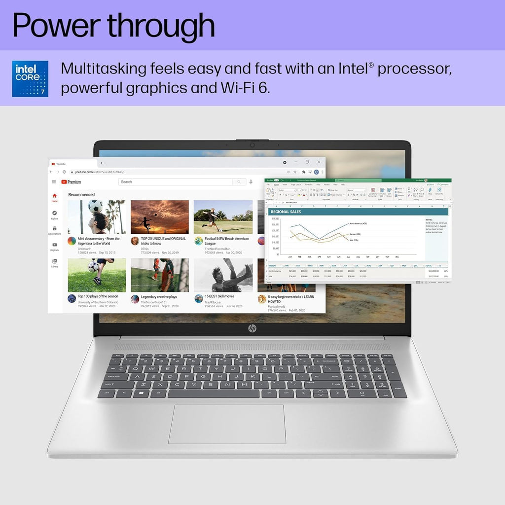 HP 17 Laptop w/Bluetooth Mouse (17.3' HD+ Touchscreen, Intel 10-Core i7 150U (> Ultra 5 125U), 16GB RAM, 1TB SSD) for Business, Home, Students, Narrow Bezel, Webcam, Fast Charge, Wi-Fi 6, Win 11 Home