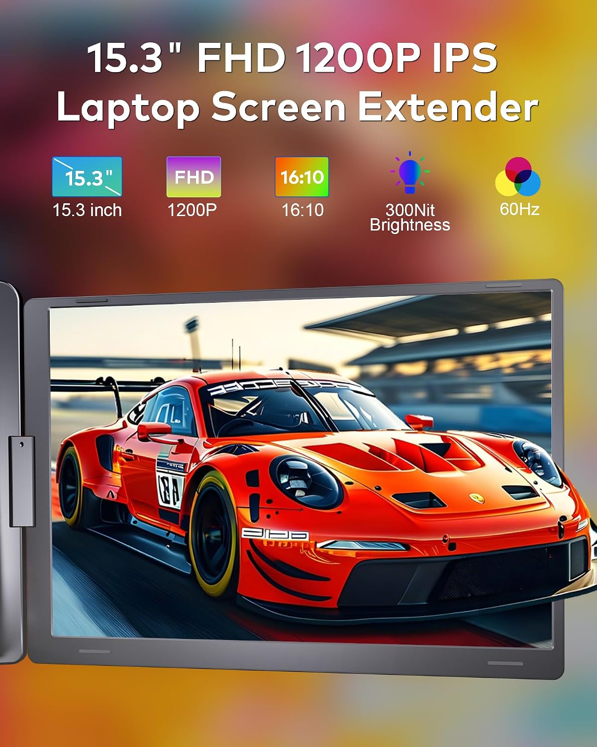 15.3' Laptop Screen Extender, FHD 1200P IPS Portable Monitor for Laptop, Triple Screen Quad Monitor for 13-17.3' Laptops, Compatible with Win and Mac OS(M1/M2/M3/M4/M5)-S980 Pro