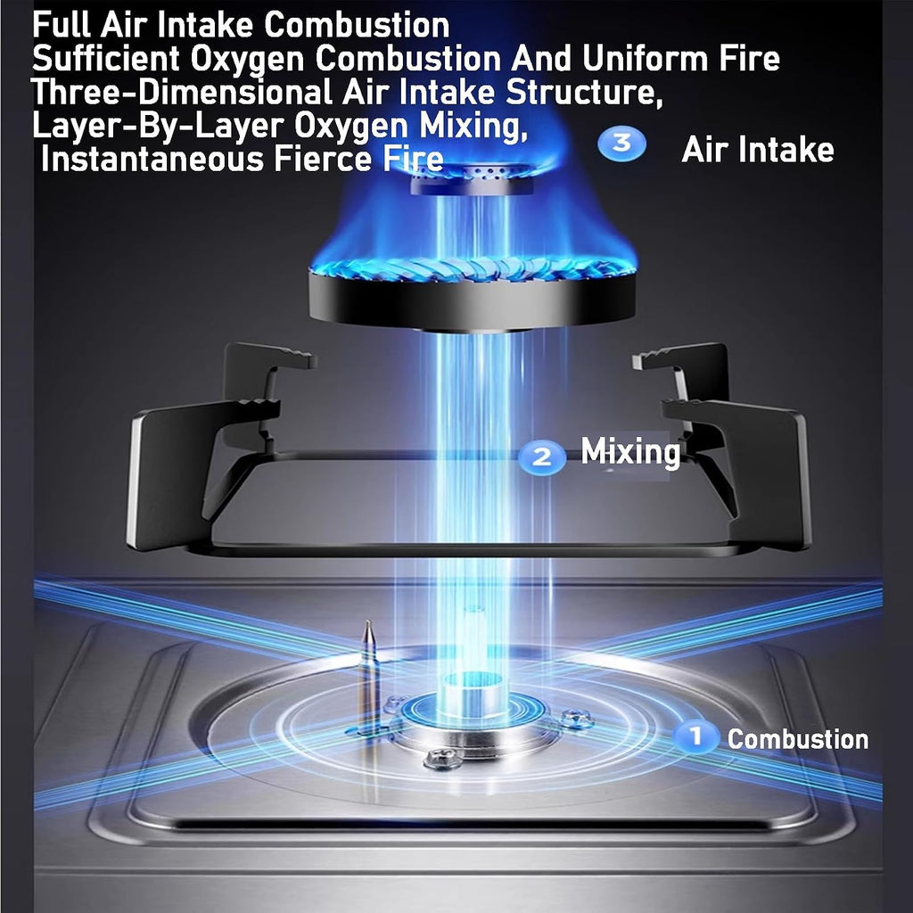 Single Burner Gas Stove,automatic Ignition Stainless Steel Table,portable Camping NG/LPG Gas Stove,for Campsites Hunting Lodges Cabins 5.2kw(LPG)