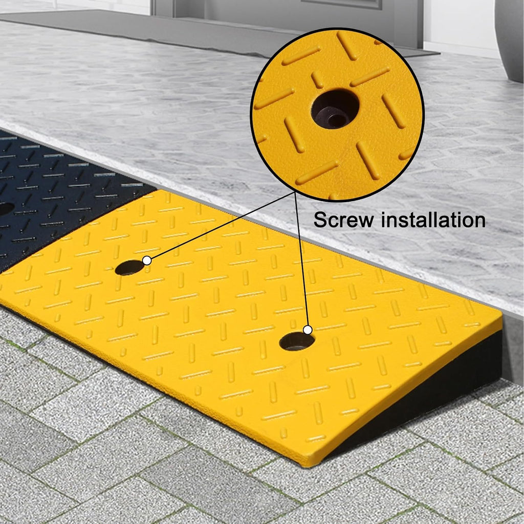 Rubber-Plastic Curb Ramps, Heavy-Duty Driveway Ramp, Anti-Skid Threshold Ramp, for Wheelchairs Sidewalks Motorcycles Cars(9cm/3.5in)
