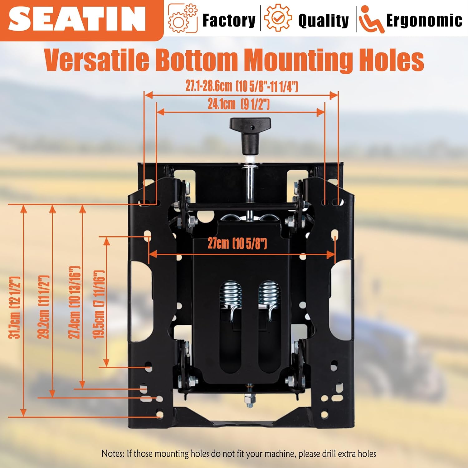 SEATIN Universal Seat Suspension Kit Low Profile Suspension for Zero Turn Lawn Mower Tractor Forklift, Compatible with Most Aftermarket Seats (Suspension)
