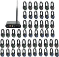 Retekess TA003 Silent Disco Headphone System, Party Wireless Headphones, LED Light, Stereo Sound, Silent Party Headphones Bundle 3 Channel for DJ, Music Events, Festivals (50 Pack)