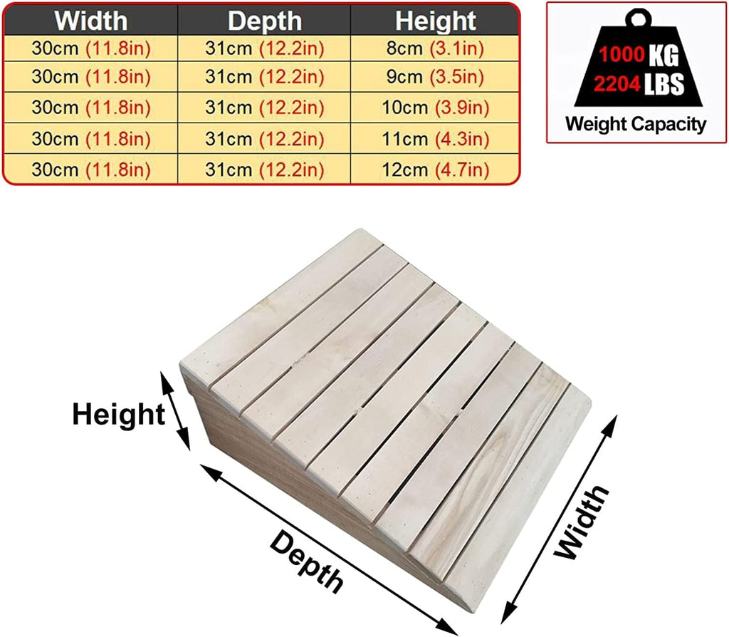 Wooden Transition Ramp for Front/Back Door Steps, Porch Entrance Threshold Ramps (Size : 8cm/3inch)