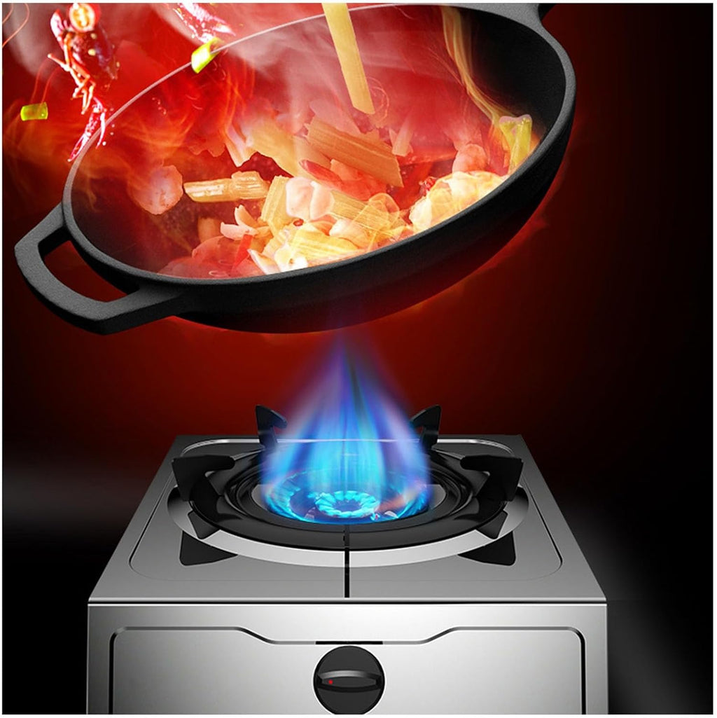 Single Burner,4.5kw Stainless Steel Gas Stove,Tabletop Burner,Thermocouple Protection,Suitable for Apartments,Indoors (Size : NG)