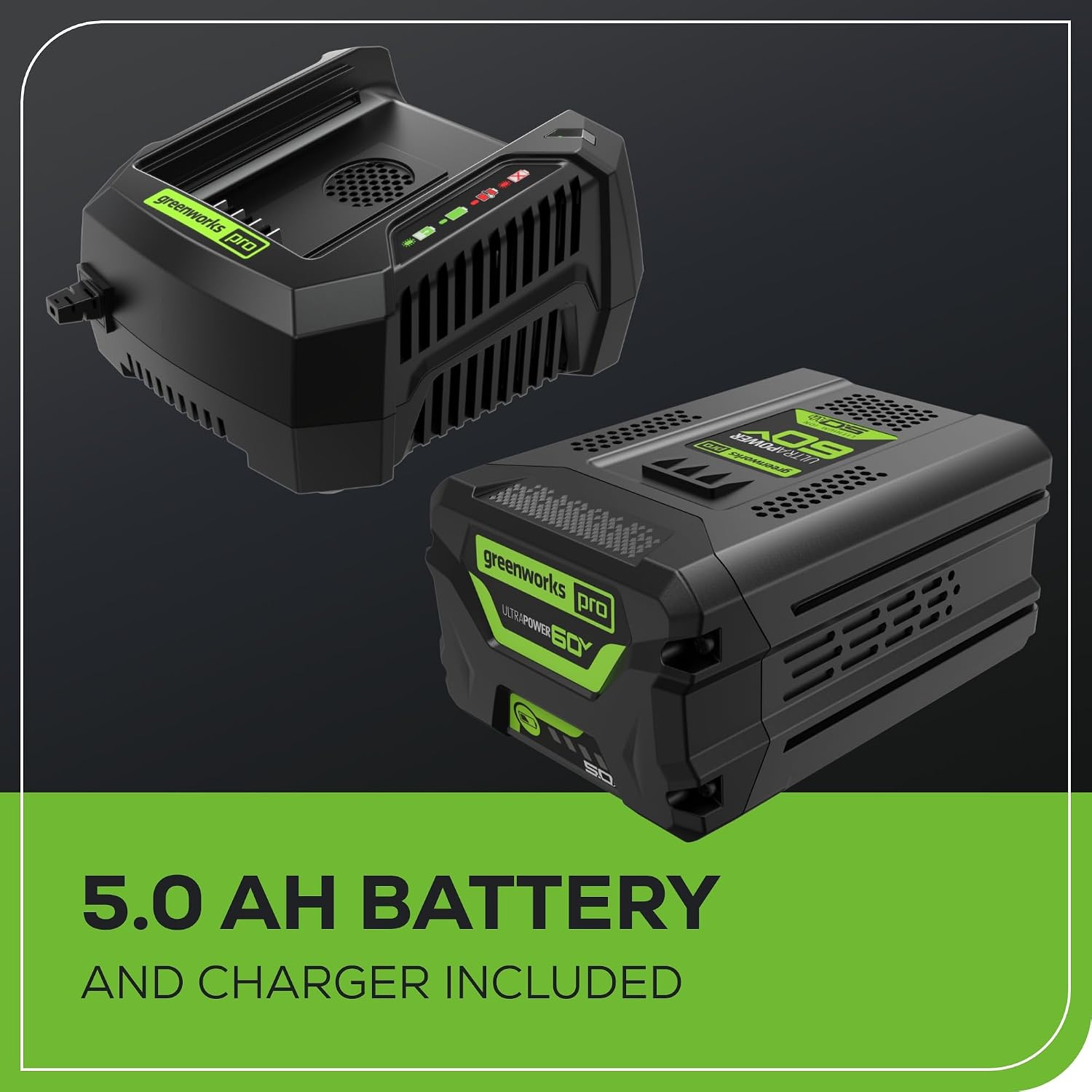 Greenworks 60V 550 CFM Brushless Backpack Blower, 5.0Ah Battery and 6A Charger