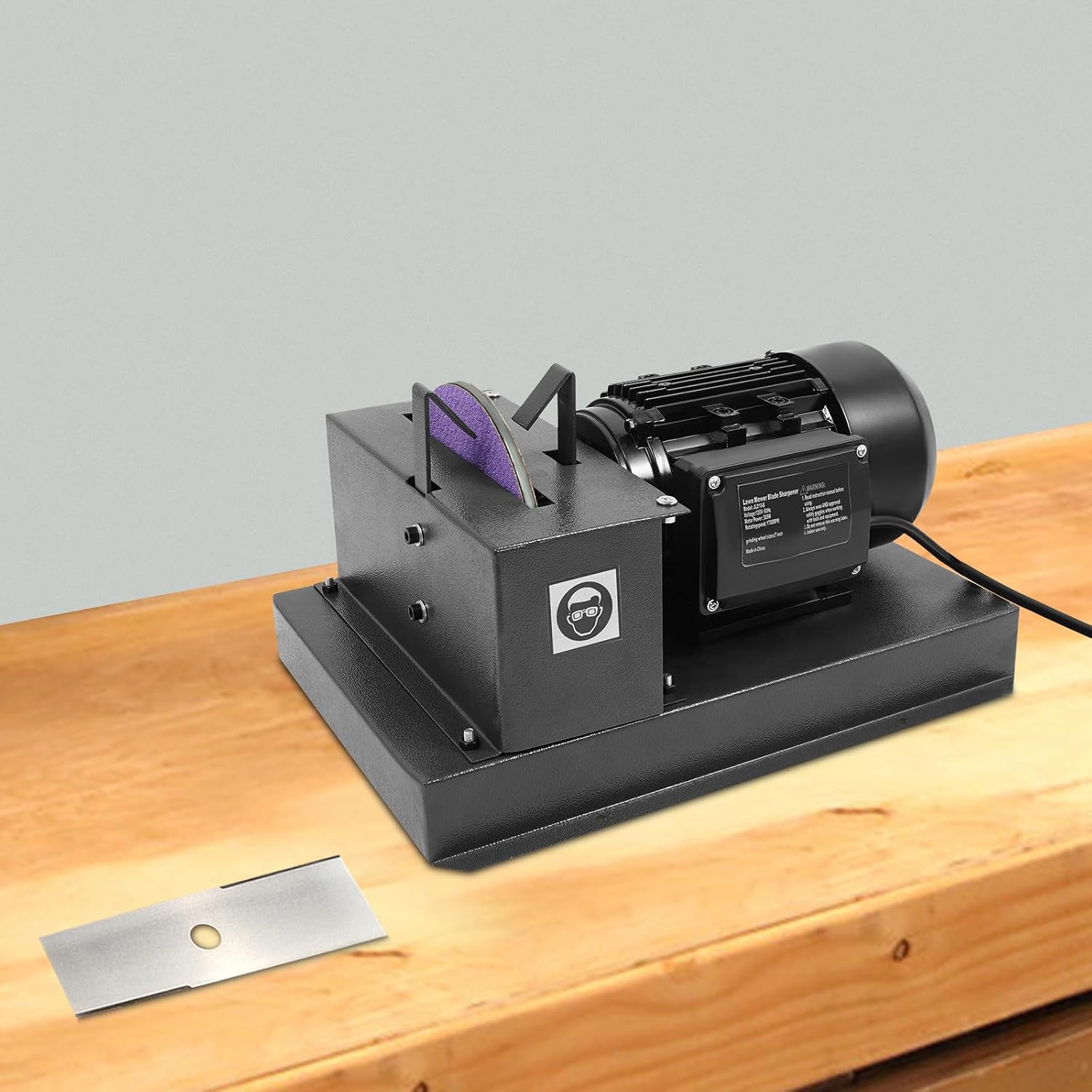 500W Lawn Mower Blade Sharpener, 2/3HP 1700 RPM Lawnmower Blade Bench Grinder with 7 Inch Ceramic Grinding Wheel for Various Lawn Mower Blades. (2/3HP)