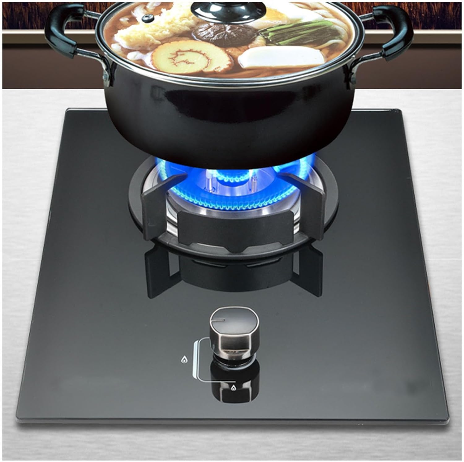 Portable Gas Stove,1 Burner Propane Stove,Tempered Glass Max 13648BTU with Pulse Electronic Ignition for Indoor Kitchen, Open Kitchen and Apartment (Color : NG)
