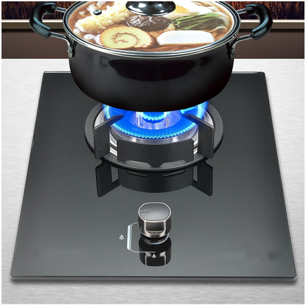Portable Gas Stove with 1 Burner, 4.0KW Large Flame, Black Tempered Glass Cast Iron Pot Holder, with Flameout Protection, Suitable for Home Kitchens (Size : NG)