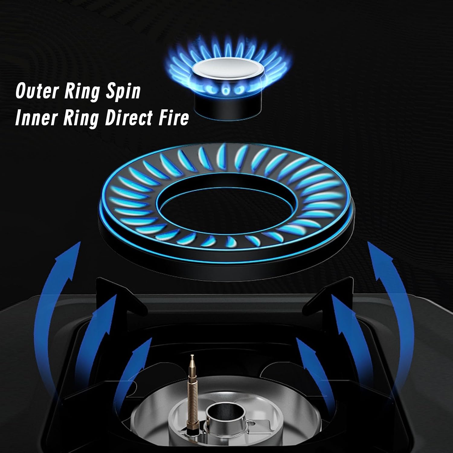Cassette Stove,Portable Gas Stove,Max 15354BTU Single Burner Cassette Stove Piezo-Ceramic Ignition for Camping Cooking Car Travel Home and Apartment (Color : LPG, Size : Style 1)