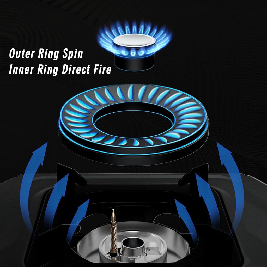 Cassette Stove,Portable Gas Stove,Max 15354BTU Single Burner Cassette Stove Piezo-Ceramic Ignition for Camping Cooking Car Travel Home and Apartment (Color : LPG, Size : Style 2)