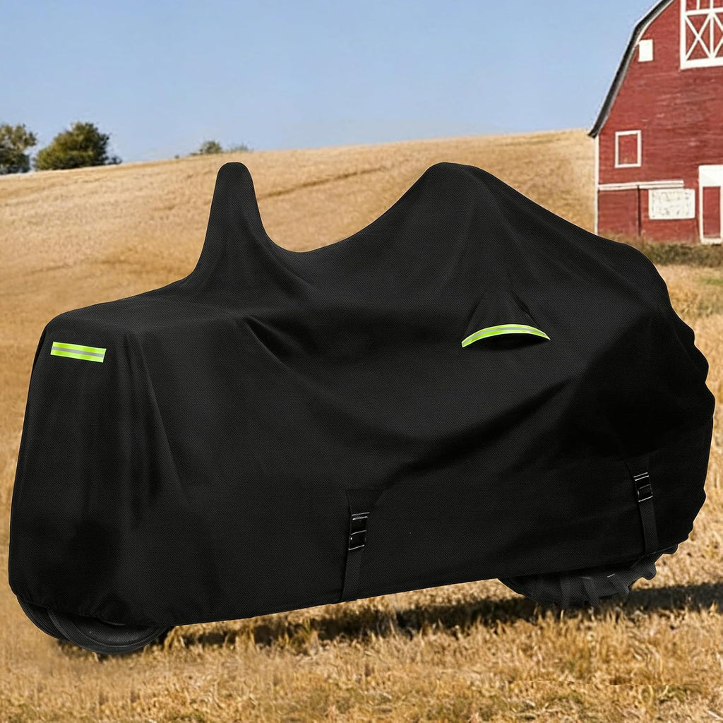 Waterproof Tractors Cover Fit Most Classic Tractor with Pipe, 420D Oxford Cloth with Cotton Liner Tractors Cover for Snow Rain Hail Dust Protection, 138 L x 87 W x 70 H in