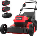 PowerSmart 40V 21' Cordless Lawn Mower, Up to 1/4 Acre, Dual 40V 4.0Ah Batteries and a Charger Included, 1.5' - 3.9' Height Adjustment, 1.4 Bushels Collecting Bag (MB2400B)