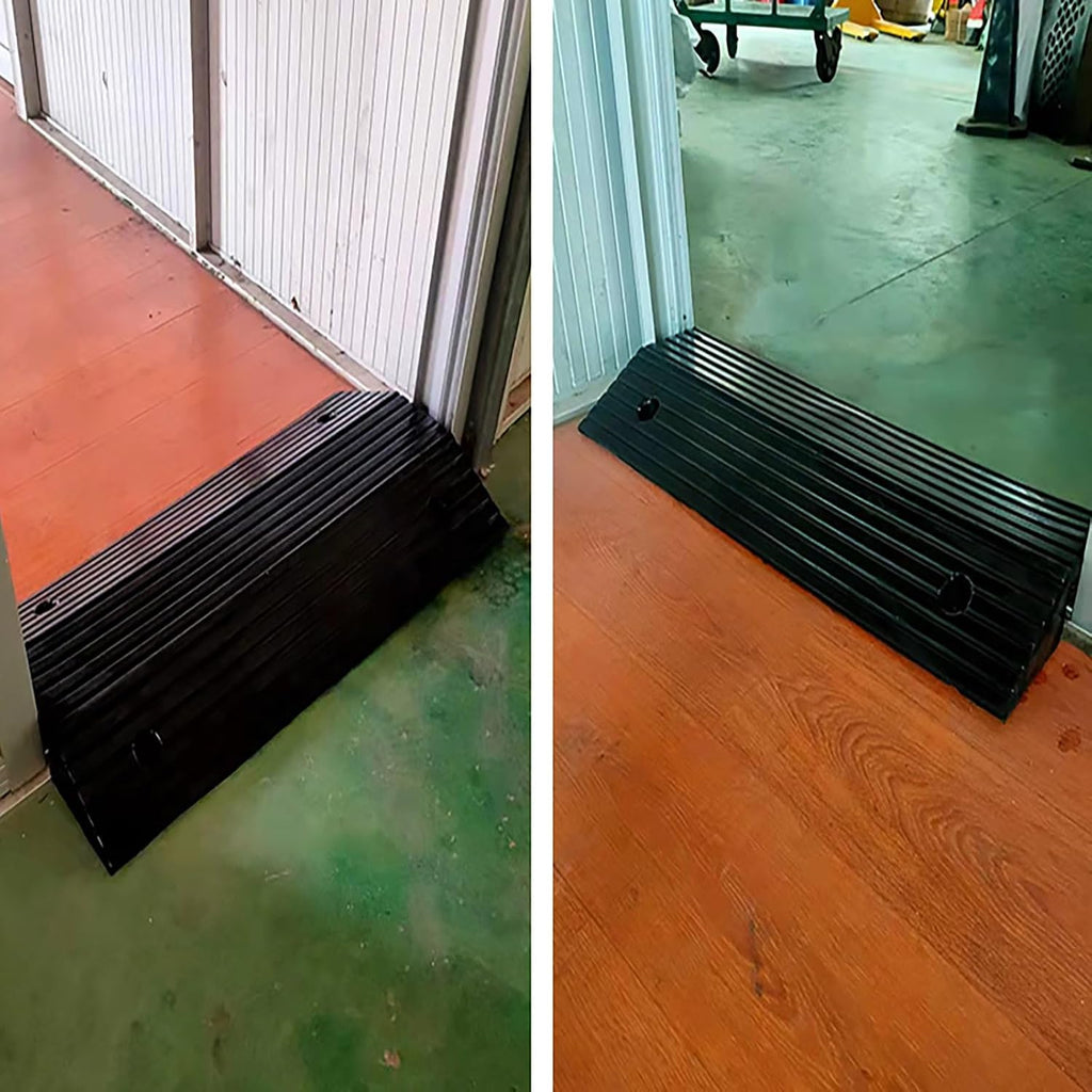 Threshold Ramp Bridge Ramp Getting Thru Door, Threshold Mat, Double-Sided Slope Mat, for Wheelchairs, Cars Vehicles, Caravan, Skateboard, Motorcycle(10cm/4in)