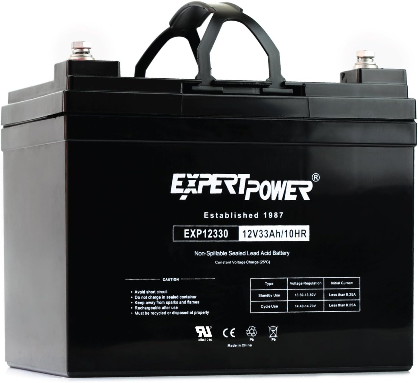 ExpertPower EXP33-2 Pack 12V 33Ah SLA AGM Battery for Solar Energy Storage, UPS, Trailer, Security System, Mobility Scooter, Small Marine Battery Backup, 12V Batteries Lead Acid, M6