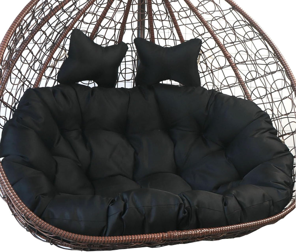 Hanging Egg Chair Cushion Ordinary Model Hanging Basket Swing Egg Chair Cushion, Waterproof and Removable, Thickened Hammock Replacement Cushion with Pillow
