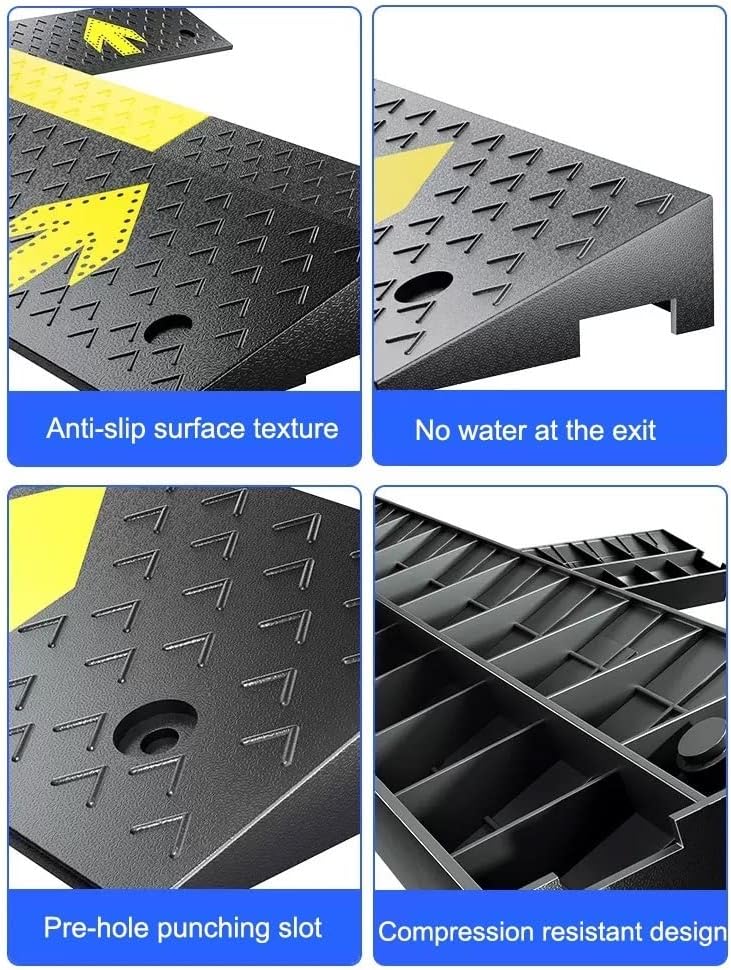 Car Ramp, Driveway Curb Ramps, 1-4' Rise Threshold Ramp, Non-Slip Entry Ramp, Rubber Wheelchair Ramps for Doorways, Entryway, Steps, Garage ﻿ ﻿ ﻿ ﻿(3.5' Rise/9cm)