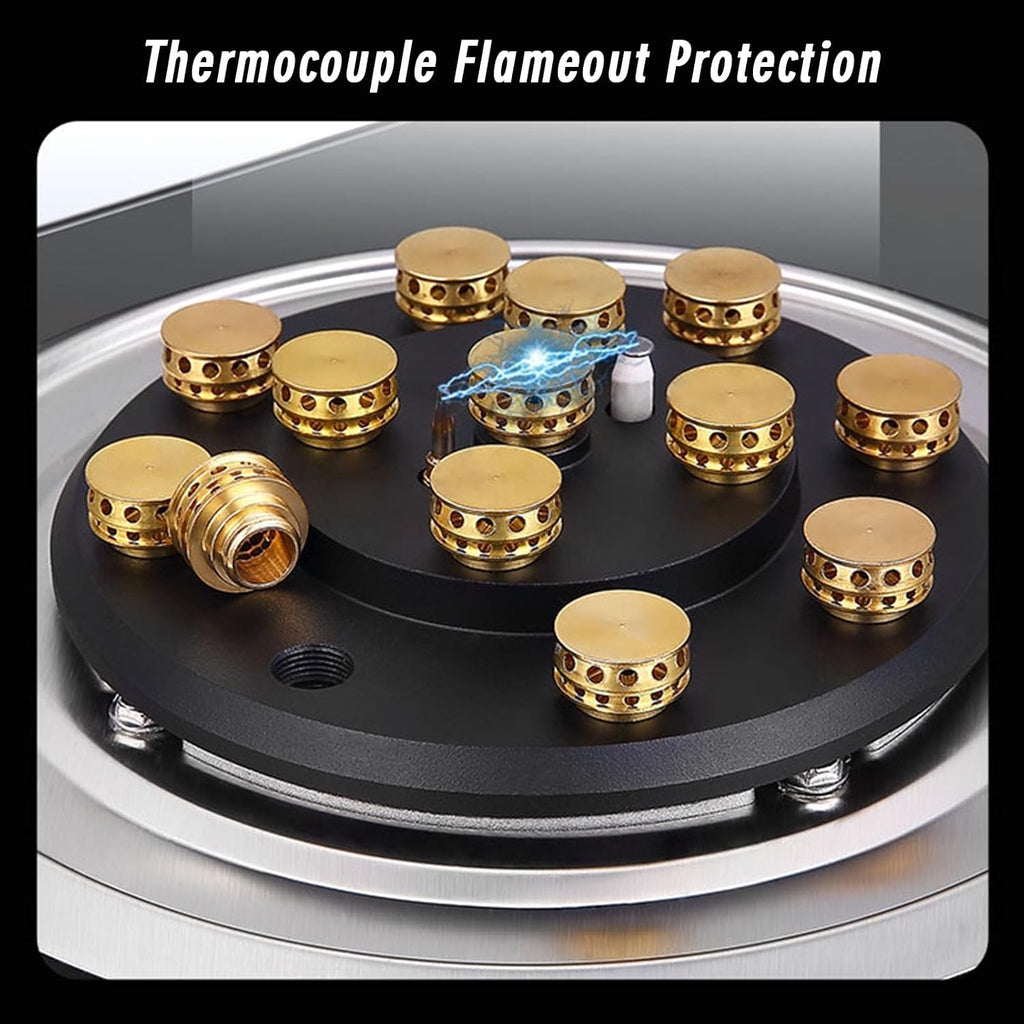 Propane Gas Stove,Single Burner Propane Stove,Max 24566.4BTU with Pulse Electronic Ignition Tempered Glass Suitable for Apartments Kitchens and More