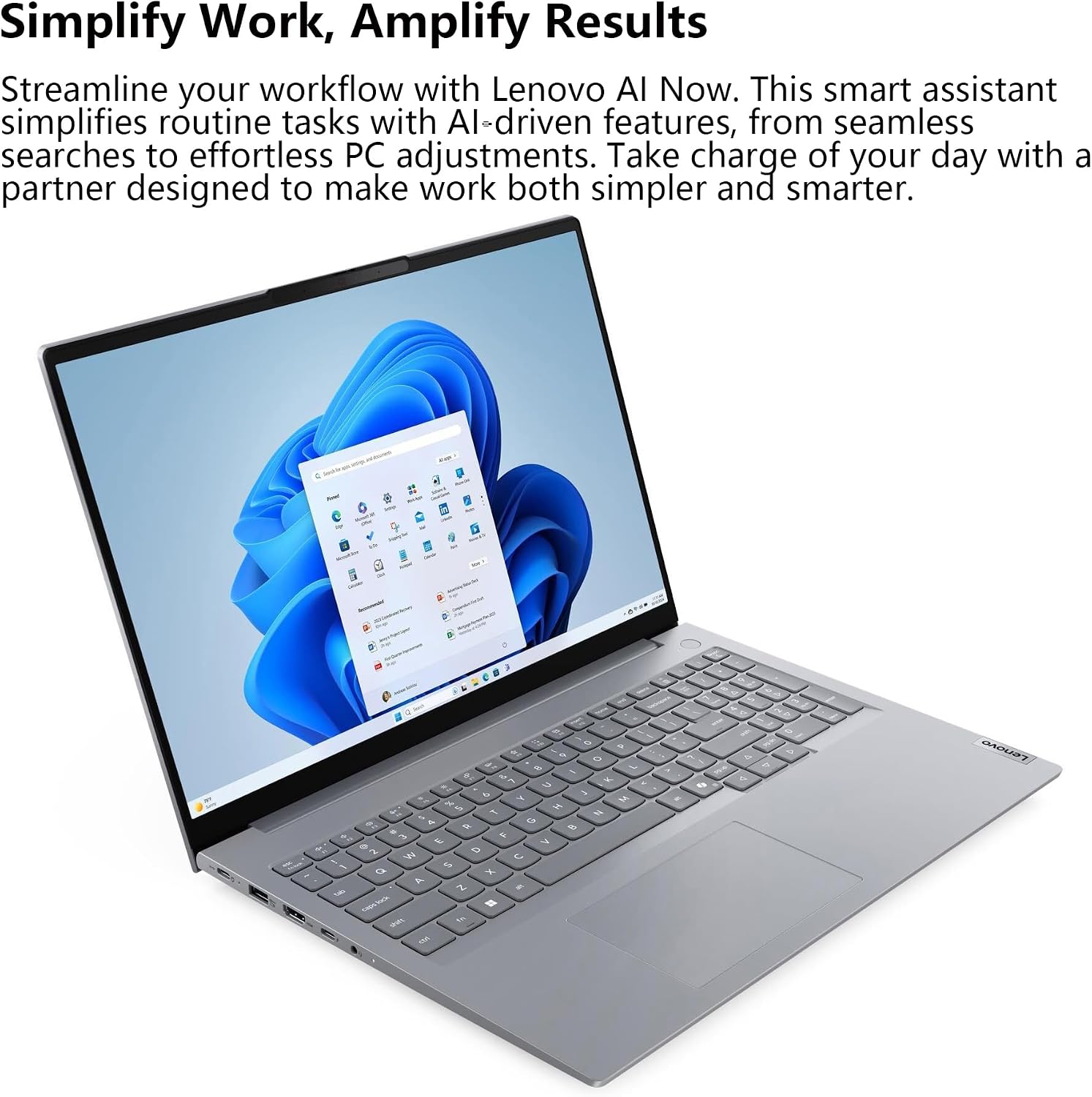 Lenovo ThinkBook 16 Gen 8 Business AI PC Laptop Computer, 16' FHD+, Intel 16-Core Ultra 7 255H, 16GB DDR5, 1TB PCIe SSD, WiFi 6E, Fingerprint Reader, Bluetooth 5.3, Windows 11 Professional