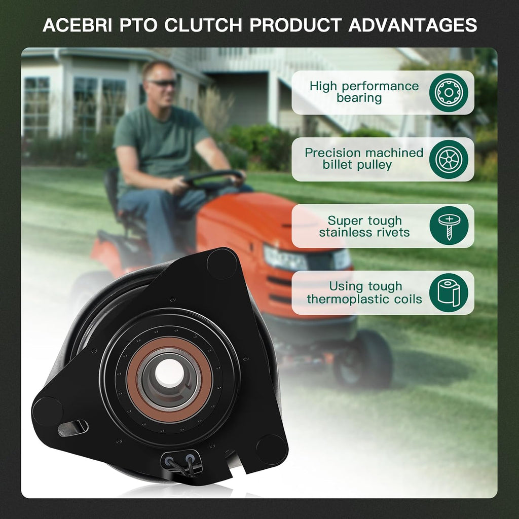 ACEBRI 02002160 PTO Clutch Replacement for MTD: 02002160 02002160P, for Ogura: GT1-CT04, for Rotary: 15782 Pulley OD 5.25 Mower Clutch