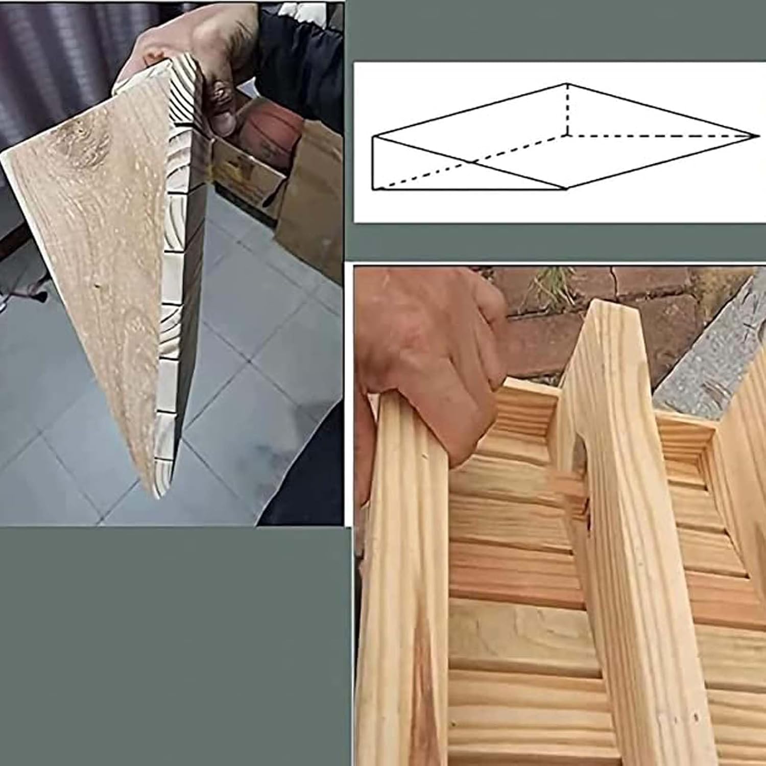 Threshold Ramps 23.6x17.7x7in, Doorway Ramp Non Slip, Wooden Portable Wheelchair Ramp, Easily Carried, for Pets/Kids/Elderly/Disabled,Wheelchairs Walkers Car Motorcycle
