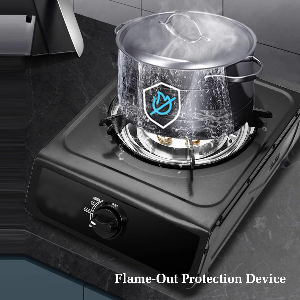 Gas Stove,Single Burner,Portable Gas Stove,Stainless Steel Catering 4.0kW Indoor Regulators,for Home Kitchen(LPG)
