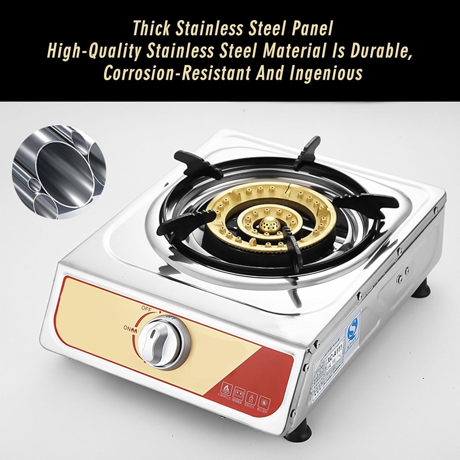 Cassette Stove,Portable Gas Stove,Max 16377.6BTU Single Burner Cassette Stove Piezo-Ceramic Ignition, for Camping Cooking Car Travel Home and Apartment