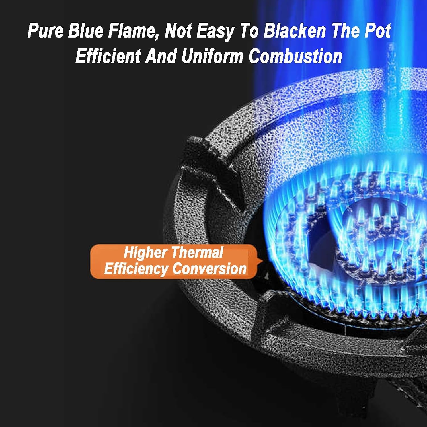Gas Stove 1 Burner,7KW Desktop Liquefied Gas Stove,Integrated Thickened Cast Iron Pot Rack,Energy-Saving and Gas-Saving,for Home or Commercial Use
